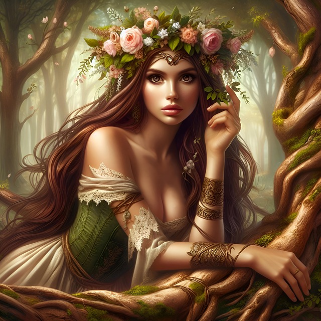Download free HD stock image of Ai Generated Woman Free ai generated woman flowers illustration