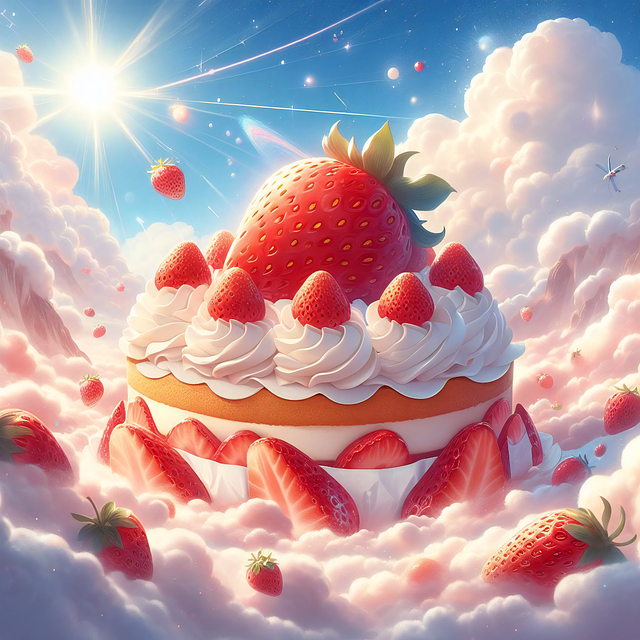 Free ai generated cake strawberry illustration
