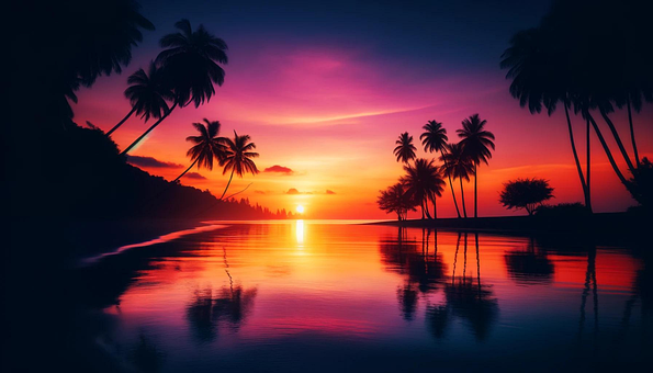 Sonnenuntergang, Natur, Meer, Strand