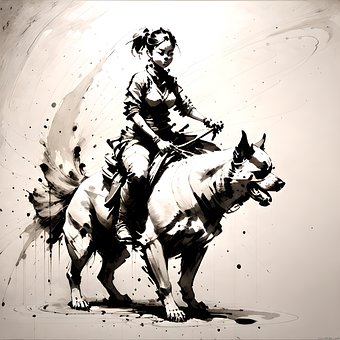 Tier, Haustier, Fahrt, Freunde, Kunst