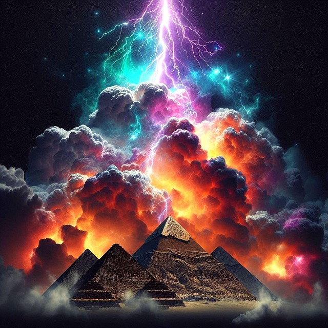 Free egypt pyramid lightning illustration