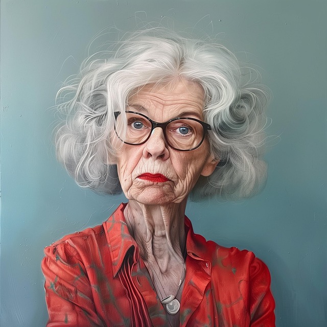 Free woman white hair glasses illustration