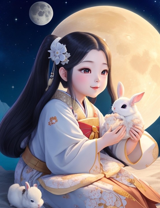 Download Princess Kaguya, Rabbit, Friends. Royalty-Free Stock ...