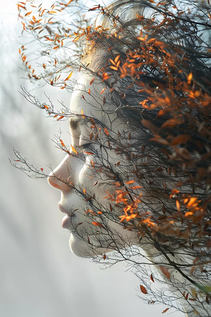 Free silhouette human face tree illustration