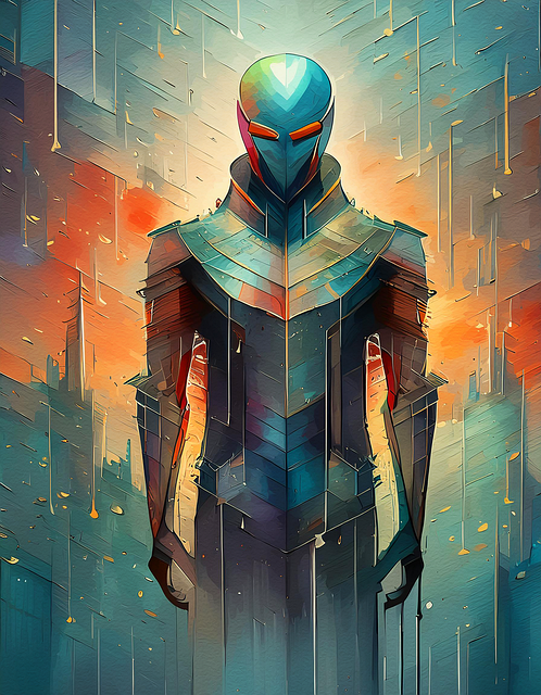 Free ai generated robot digital illustration