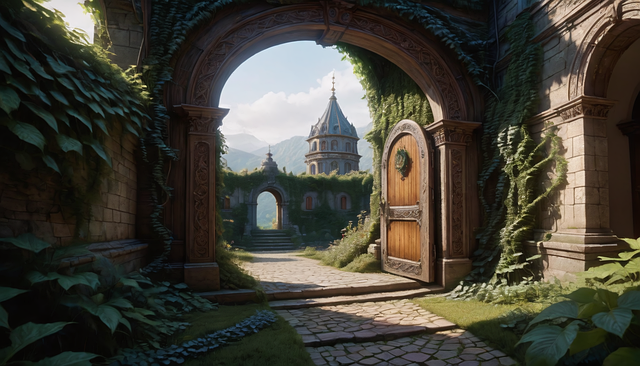 Free ai generated pathway architecture illustration