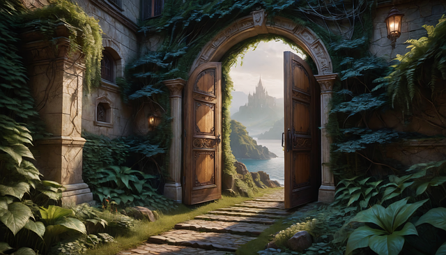 Free ai generated door pathway illustration