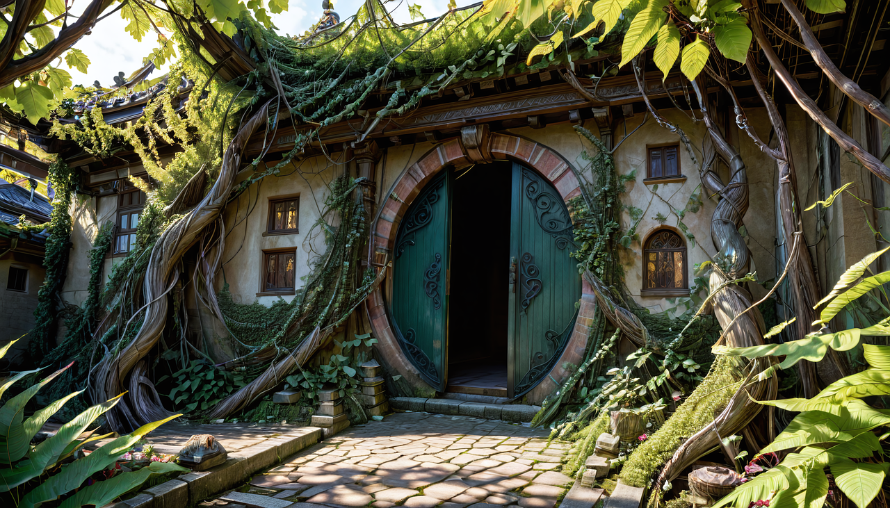 Download free HD stock image of Ai Generated House Free ai generated house door illustration