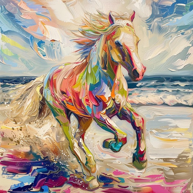 Regenboog, Paard, Strand, Rennen
