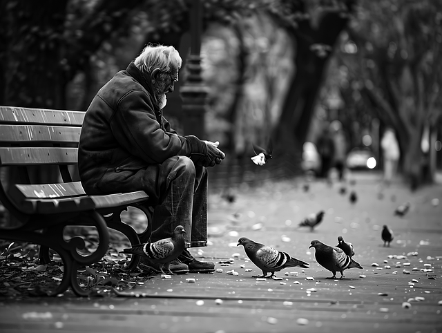 Free homeless solitude portrait illustration