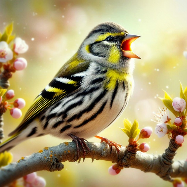 Free spring songbird wild bird illustration