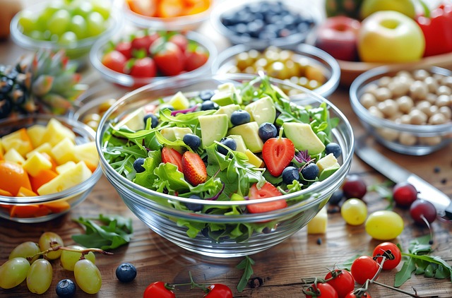 Free ai generated salad fruit illustration