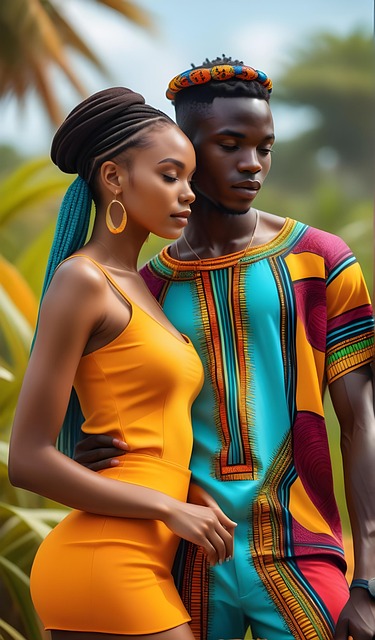 Free african love couple illustration