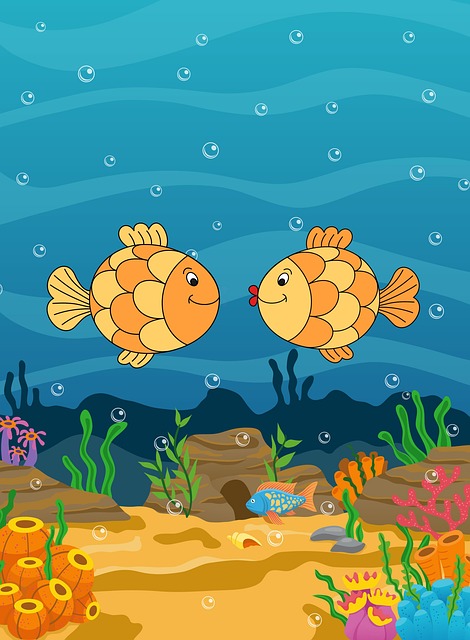 Free goldfish aquarium water illustration