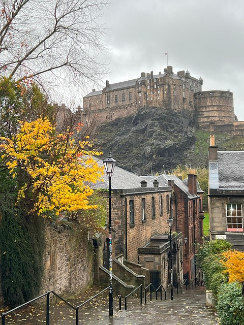 Edinburgh, Skottland, Borg, By, Bygning