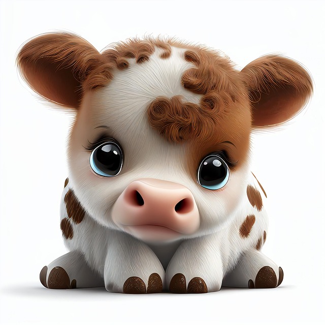 Free ai generated calf cow illustration