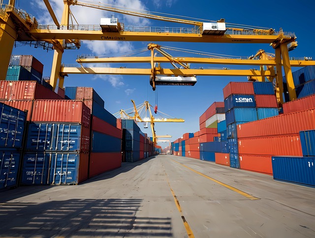 Free ai generated container terminal cargo illustration