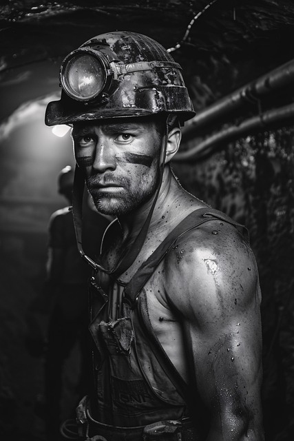 Free ai generated coal miner man illustration