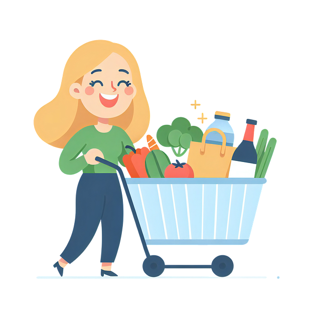 Free ai generated young woman shop illustration
