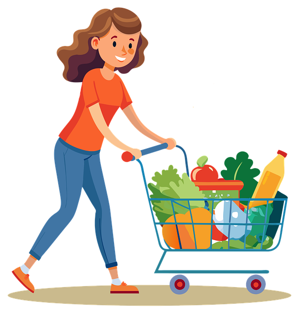 Free ai generated young woman shop illustration