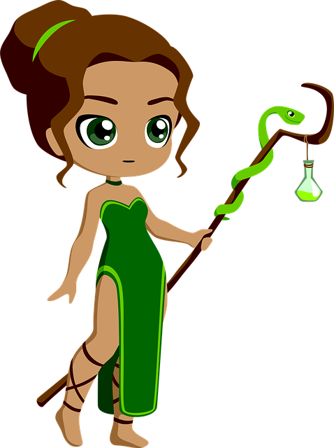 Free woman fantasy healer illustration