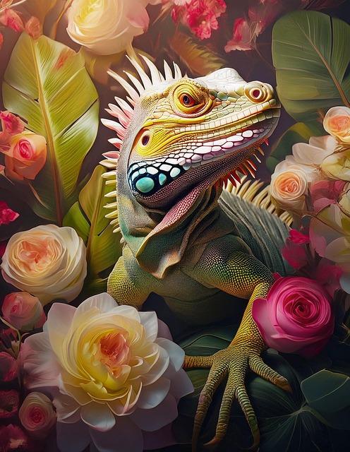 Free monstera leaves flowers illustration