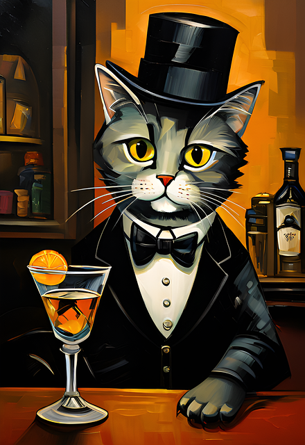 Free retro cocktail bar illustration