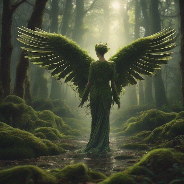 Free fiction woman wings illustration