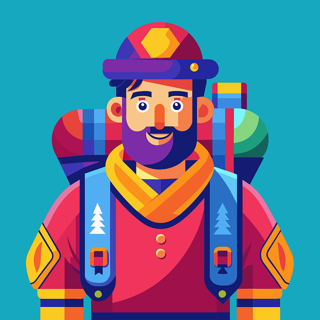 Free ai generated man mountain vector