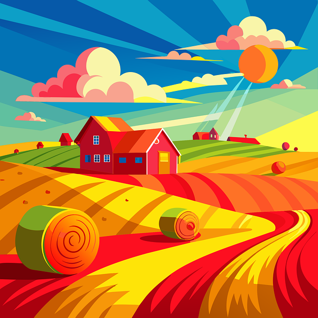 Free filed spring wheat illustration