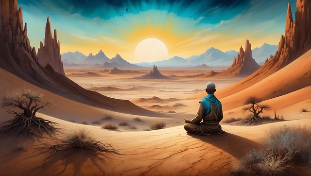 Free ai generated man monk illustration