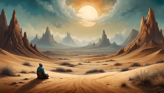 Free ai generated man monk illustration