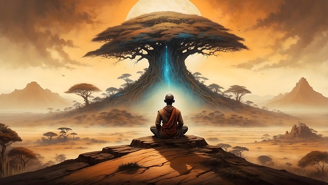 Free ai generated man monk illustration
