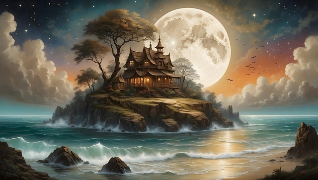 Free ai generated nature house illustration
