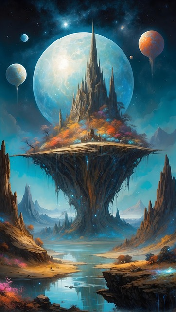 Free mountains nature surreal illustration