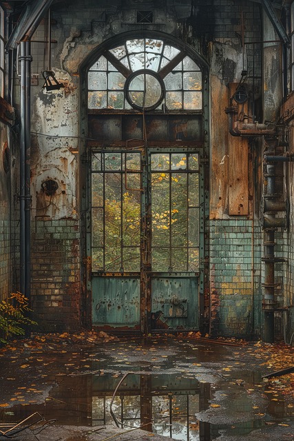 Free abandoned building interior illustration