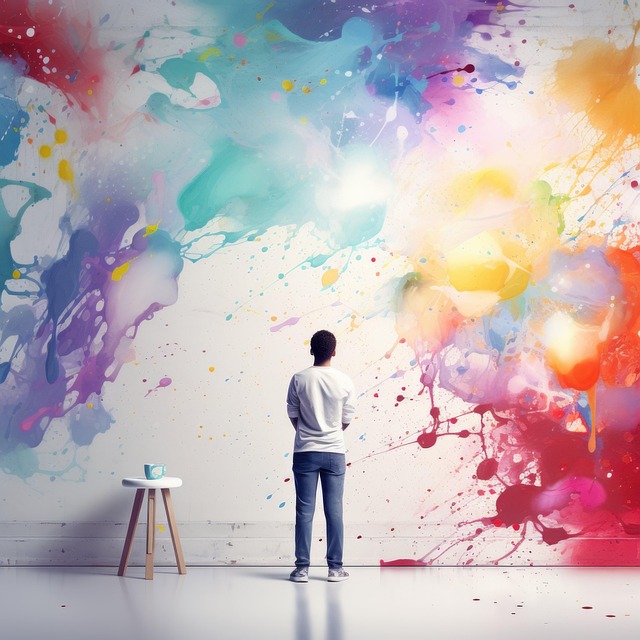 Free ai generated man paint illustration