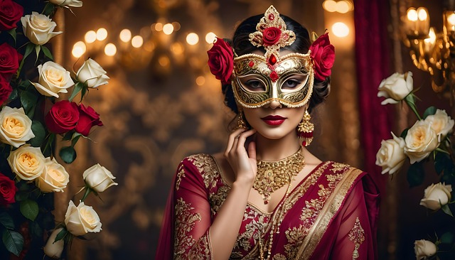 Ai Gegenereerd, Vrouw, Masker, Rozen