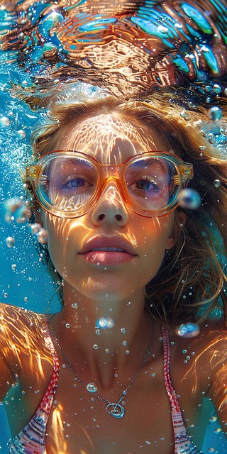 Free ai generated girl underwater illustration
