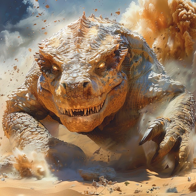 Free ai generated croc monster monster illustration