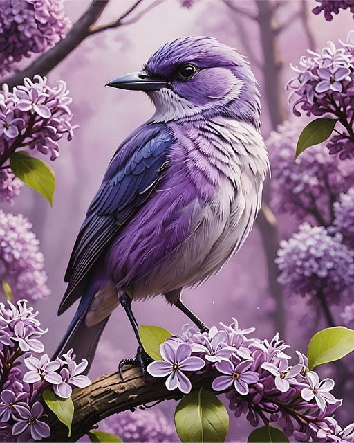 Download free HD stock image of Bird Tree Free bird tree blossoms illustration