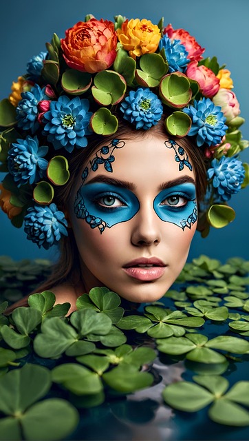 Mujer, Flor, Plantas, Creatividad