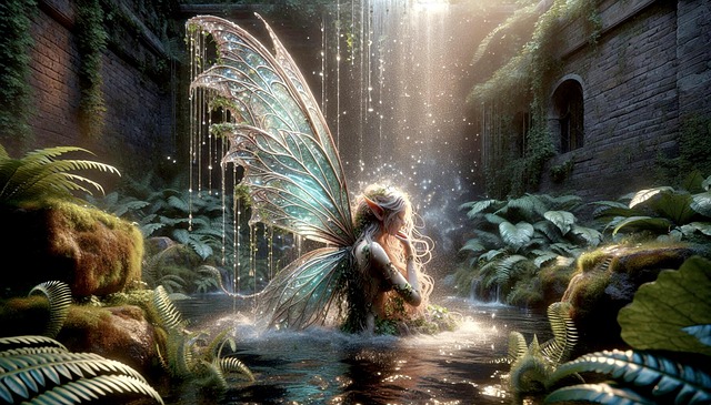 Free fairy wing bathe illustration