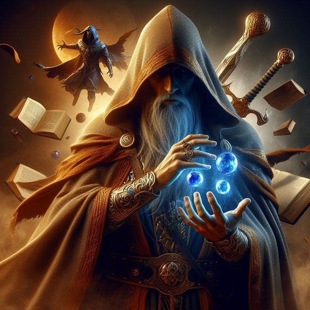 Free man sorcerer magician illustration