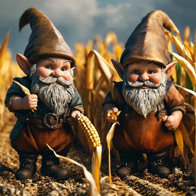 Free dwarves corn field illustration