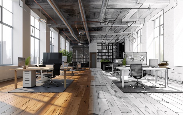 Free office technical drawing blueprint illustration