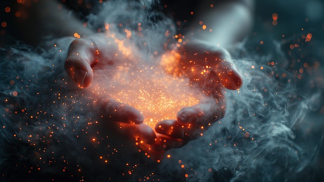 Free ai generated hands dust illustration