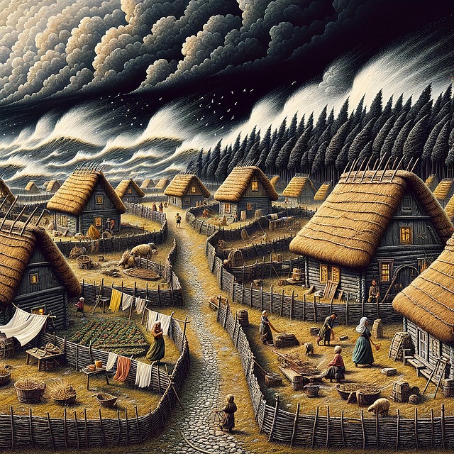 Free village people settlement illustration