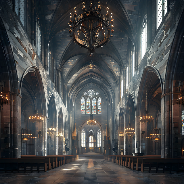 Download free HD stock image of Ai Generated Cathedral Free ai generated cathedral temple illustration