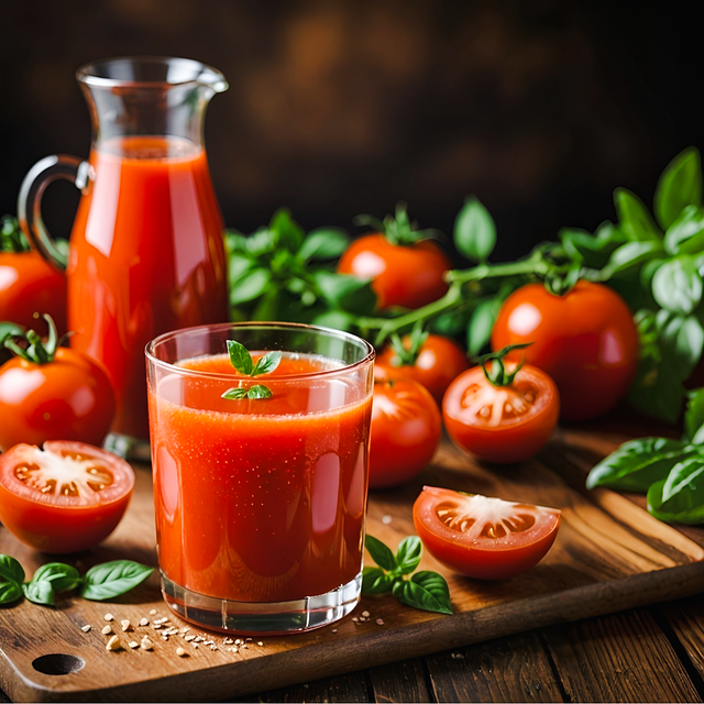Free tomato juice basil vegetables illustration